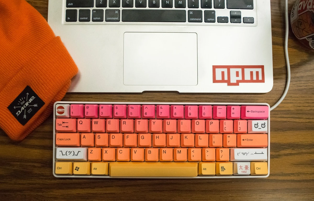 orange pink keyboard