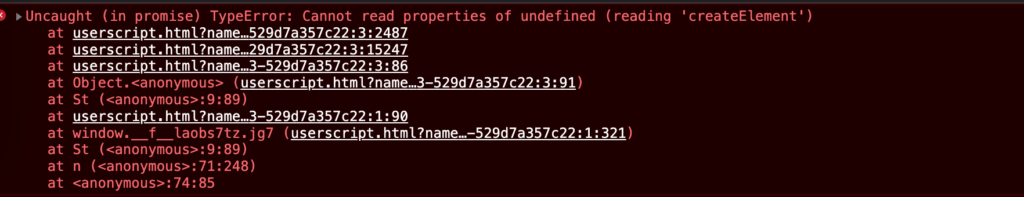 油猴脚本不支持 Modules Javascript 导致空白脚本报错的配图