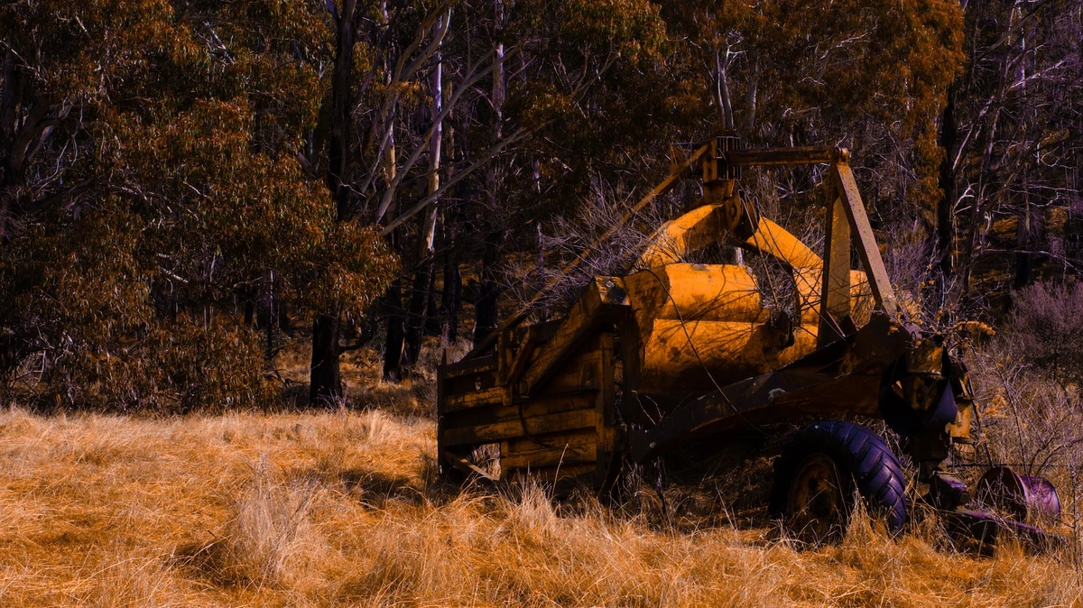 a tractor in a field