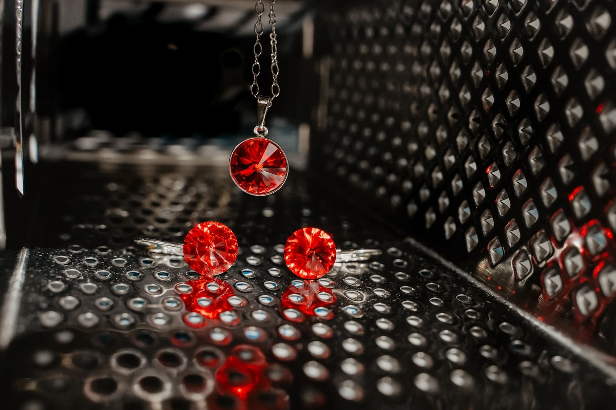 red and silver beaded necklace